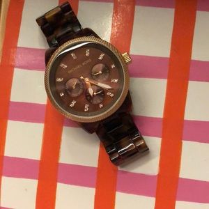 Michael Kors Tortoiseshell Watch with Gold